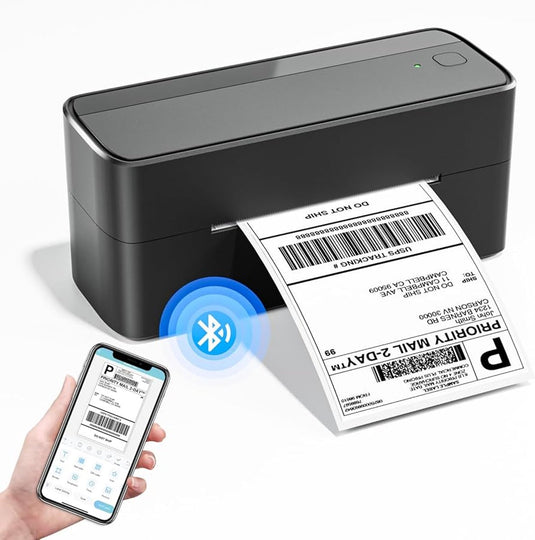 Phomemo 241bt - draadloze thermische label printer - grijs - 102 x 150 mm - geschikt voor postnl - dhl - dpd - ect - met app