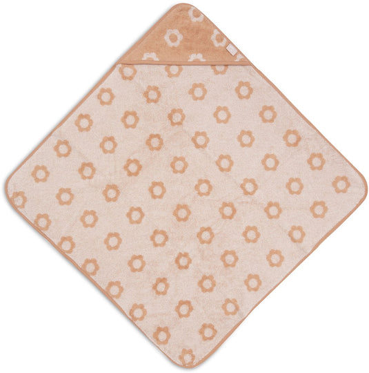 Jollein badcape baby - jersey badstof - 75x75 cm - jacquard - flower