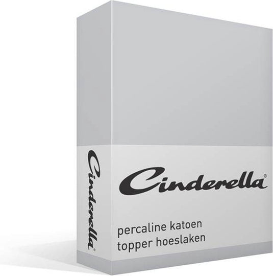 Cinderella weekend - topper hoeslaken (tot 15 cm) - katoen - 200x210 cm - lichtgrijs