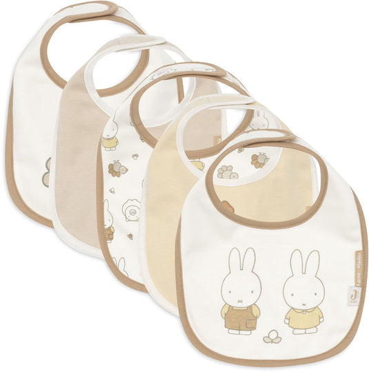 Jollein slabbetjes jersey waterproof - 5 stuks - miffy family farm