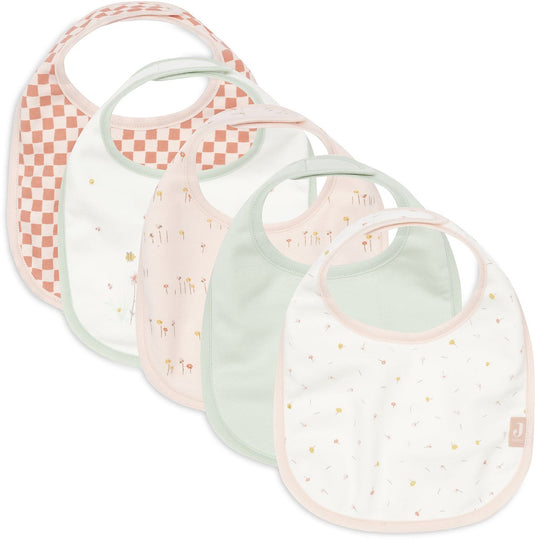 Jollein slabbetjes jersey waterproof - 5 stuks - pretty picnic