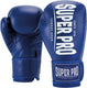 Super pro combat gear champ (kick)bokshandschoenen blauw wit 10oz
