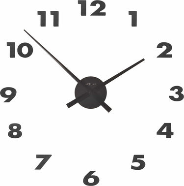Nextime small hands – wandklok – 48 × 3 cm – aluminium – zwart