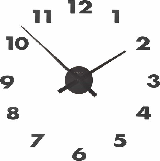 Nextime small hands – wandklok – 48 × 3 cm – aluminium – zwart