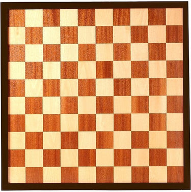 Engelhart schaak- en dambord ingelegd hout 47x47 cm – dubbelzijdig bordspel – schaak- en damspel bord –