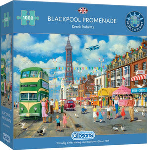 Gibsons - blackpool promenade (door derek roberts) - 1000 stukjes 68×49cm (b×h) - legpuzzel voor volwassenen