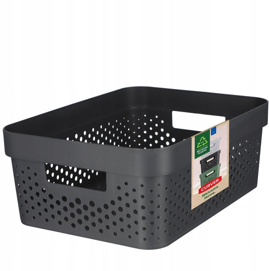 Curver infinity recycled dots opbergbox - 11 liter - antraciet