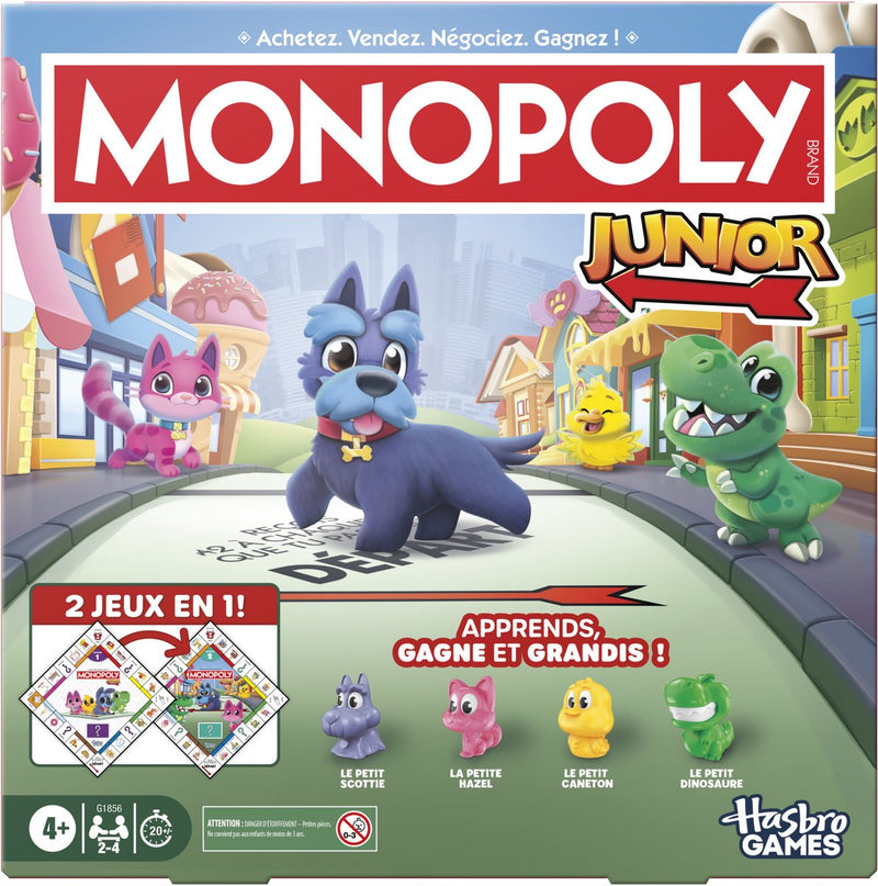 Load image into Gallery viewer, Monopoly junior-bordspel - 2 spellen in 1 - fransie editie
