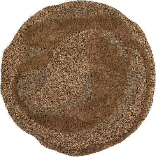 Woood orvi vloerkleed - wol polyester - bruin - ø160 cm