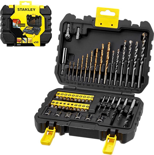 Stanley accessoires - 50-delige borenset, schroefbits en doppen sta88546-xj