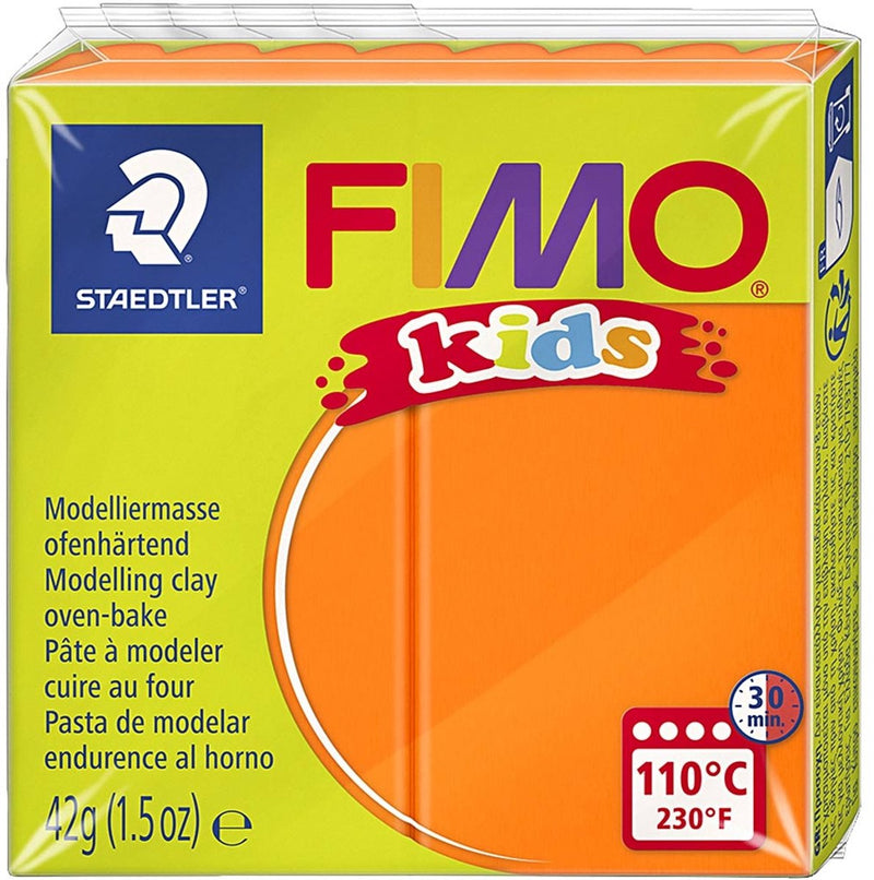 Load image into Gallery viewer, Fimo kids 8030 - ovenhardende boetseerklei - blokje 42 g - oranje
