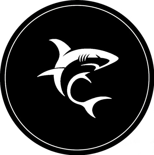 White shark pharaoh mat voor gamestoel – rond - rood zwart wit