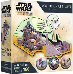 Star wars trefl de mandaloriaan hereniging lucasfilm hout houten legpuzzel - 160 stukjes - vanaf 6 jaar