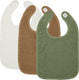 Meyco baby uni slab - 3-pack - badstof - offwhite toffee forest green