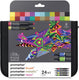 Winsor newton 0290037 mixed marker set 24 in wallet | promarker, brush, metallic neon