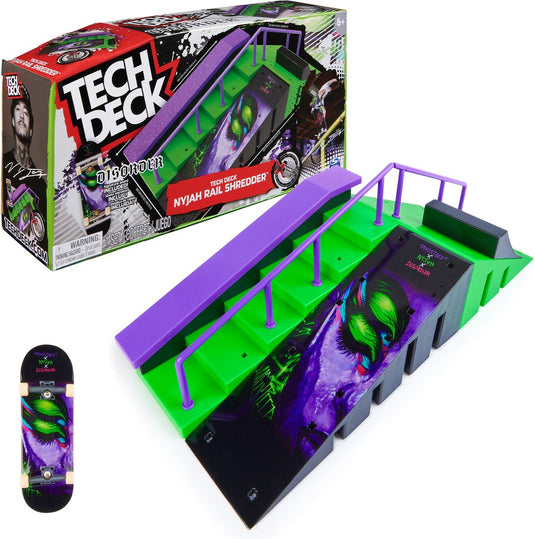 Tech deck x-connect - nyjah rail shredder skatepark - aanpasbare ramp met uniek vingerskateboard