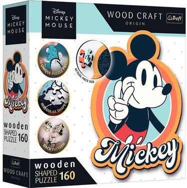 Trefl houten puzzel - retro mickey mouse - 160 stukjes - disney friends fsc.