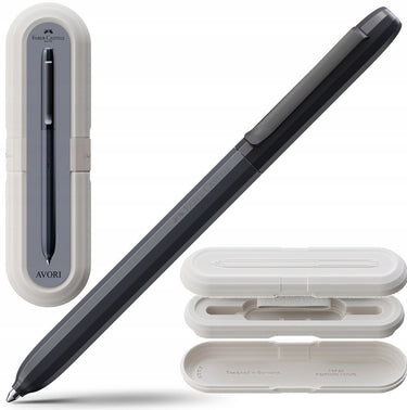 Faber-castell avori balpen blauw xb - stijlvol geschenk met gerecycled materiaal