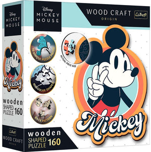 Trefl retro mickey mouse disney mickey mouse hout houten legpuzzel - 160 stukjes - vanaf 6 jaar