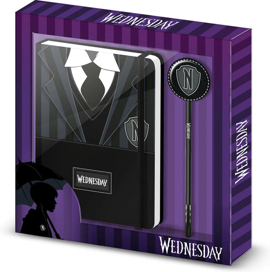 Merkloos sans marque wednesday black dagboek + fashion pen wednesday uniform