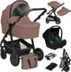Lionelo bianka kinderwagen 3 in 1 - incl. autostoel - 0-22kg - xxl - buggy 3in1 - verstelbare duwstang - opvouwbaar - accessoireset - xxl zonnekap - gelagerde wielen - reiswieg