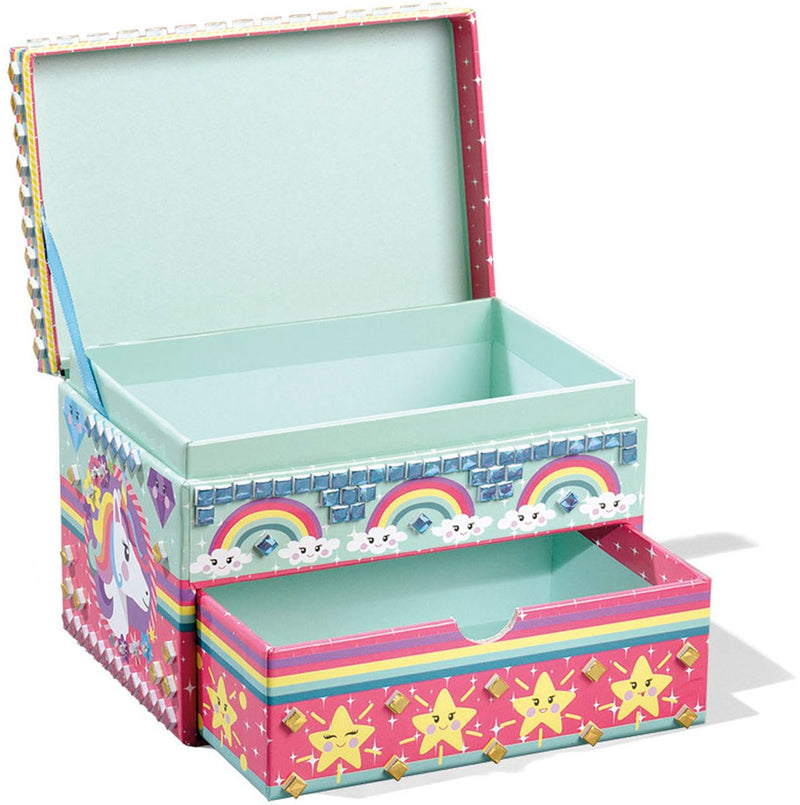 Load image into Gallery viewer, Totum unicorn sieraden doosje versieren - speelgoed meisjes knutselen cadeau tip - mozaïek 15 x 10 x 10 cm cadeau tip meisjes en jongens vanaf 3 jaar
