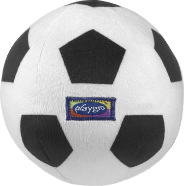 Playgro baby pluche voetbal - mijn eerste bal - baby bal - baby speelgoed - voetbal baby - zachte baby bal - rammelaar baby - baby bal - baby speelgoed - educatief baby speelgoed - rammelaar - zwart wit - belletje - 13cm