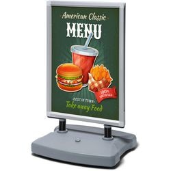 Stoepbord showdown wtr50x70 aluminium zilver