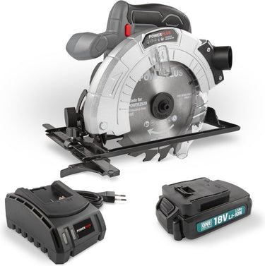Powerplus powebcss1 cirkelzaag - 18v ã˜ 165mm - incl. batterij 18v 1.5ah + lader