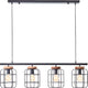 Brilliant gwen - hanglamp - e27 max 4x40w - zwart hout