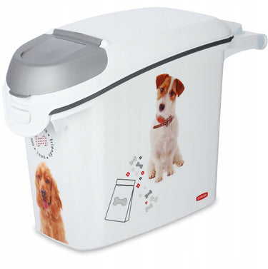 Curver voedselcontainer hond - 15l - 6kg - 23x51x36cm - wit grijs