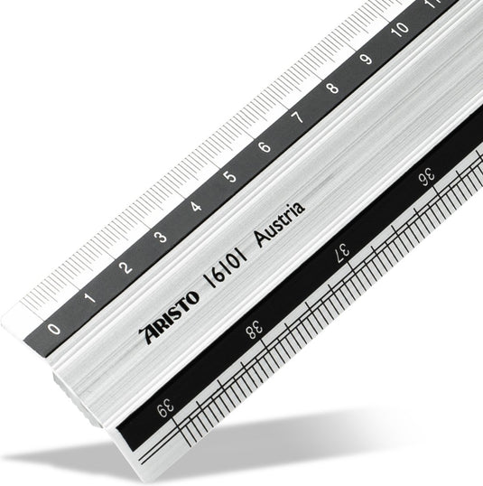 Aristo liniaal - lengte 100cm - mm cm schaalverdeling - aluminium met rubber inleg - ar-16101