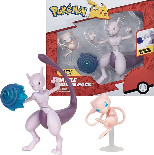 Jazwares pokémon battle figuren mew en mewtwo