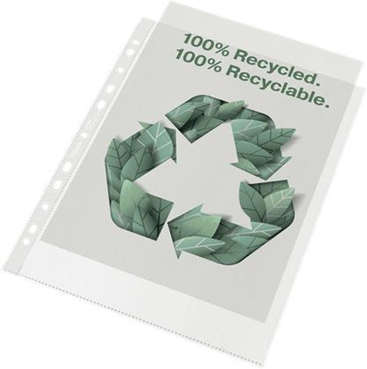 Esselte 100% gerecyclede pp a4 maxi showtas - 70 micron - 100x transparante, milieuvriendelijke insteekhoezen - duurzaamheid - voor thuiswerken - ideaal voor thuiskantoor
