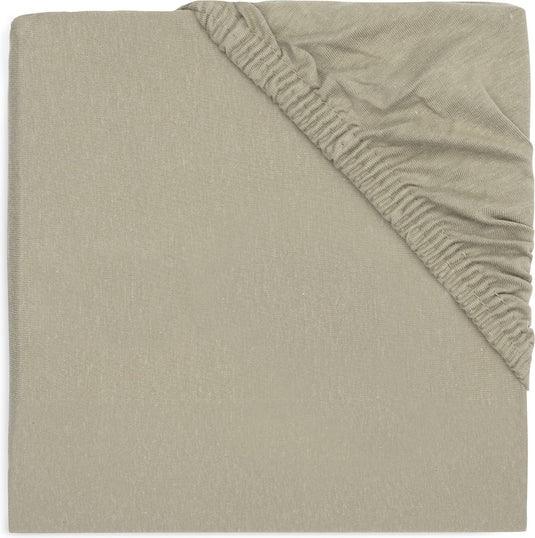 Jollein - hoeslaken jersey 70x140cm - wieg, ledikant, babybed - olive green