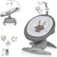 Lionelo mell wipstoel – afstandsbediening bluetooth – elektrische babyschommel – 360° draaibaar – 5 snelheden – 3 rugstanden – bewegingssensor – timer – 14 melodieën – speelboog – bamboekussen – wasbare bekleding – baby schommelstoel
