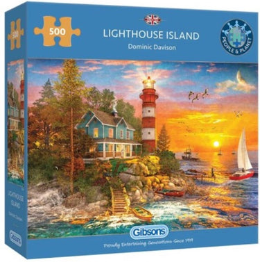 Gibsons - lighthouse island (door dominic davison) - 500 stukjes 48×34cm (b×h) - legpuzzel voor volwassenen
