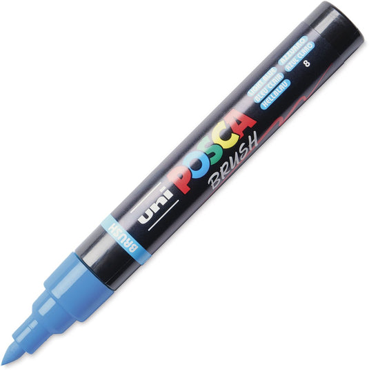 Posca uni brushmarker pc5br lichtblauw - brushpunt 1-4 mm