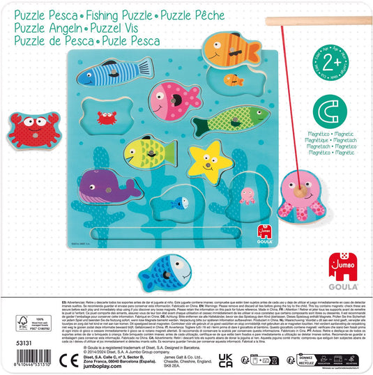 Goula jumbo - - magneet puzzel vissen - 10 stukjes