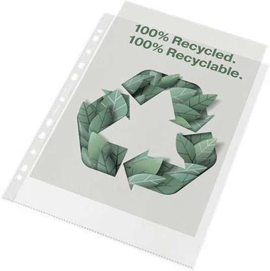 Esselte 100% gerecyclede pp a4 maxi showtas - 70 micron - 50x transparante, milieuvriendelijke insteekhoezen - duurzaamheid - voor thuiswerken - ideaal voor thuiskantoor