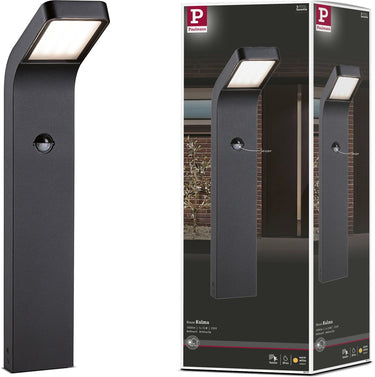 Paulmann led-bolderlamp kulma schemergestuurde bewegingsmelder (ir) zeewater bestendig ip44 500 mm 3000k 7,5w 500lm 230v antraciet aluminium