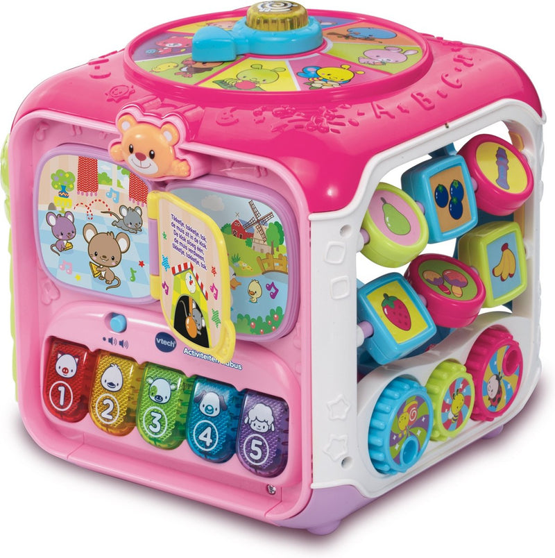 Load image into Gallery viewer, Vtech baby activiteiten kubus - educatief babyspeelgoed - dieren, cijfers en kleuren - cadeau - van 9 tot 36 maanden - roze
