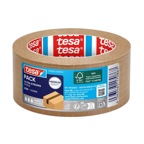 Tesa verpakkingstape 56000-00000-00 glasvezelversterkt papier bruin