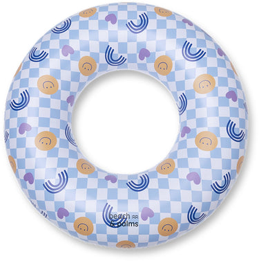 Swim essentials beach palms - zwemband - ø90 cm - meerkleurig - regenboog smileys - kind
