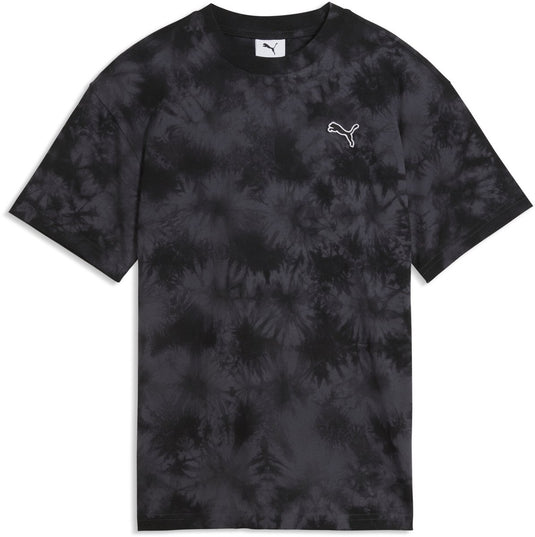 Puma ess elevated relaxed tie-dye tee unisex t-shirt - black