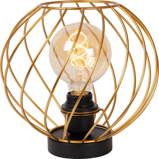 Lucide danza - tafellamp - ø 25 cm - 1xe27 - mat goud messing