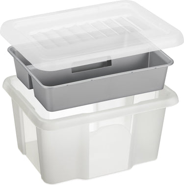Sunware nesta opbergbox 24l met inzet - met deksel - transparant