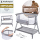 Lionelo luna – 2-in-1 babybedje co-sleeper – geboorte tot 9 kg – 7 hoogtestanden – kantelbaar matras – mesh zijkanten – wielen met blokkade – wasbare hoes – inclusief opbergmand