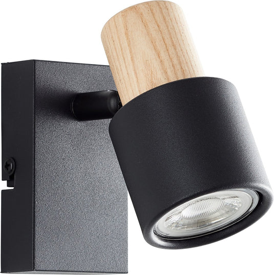 Brilliant pini - wandlamp - gu10 max 1x10w - zwart hout