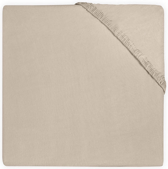 Jollein - baby hoeslaken boxmatras jersey (nougat) - katoen - hoeslaken box - 75x95cm